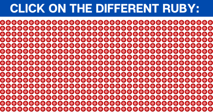 Only 1 In 25 Sharp-Eyed People Can Spot The Odd Ruby Out!