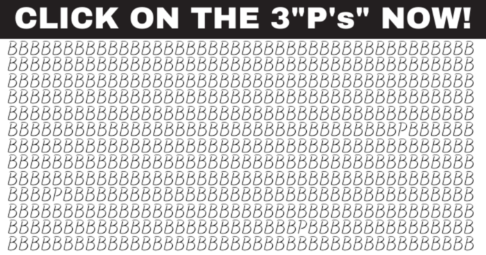 98% Of People Can't Find The 3 'P's' In Under 10 Seconds!